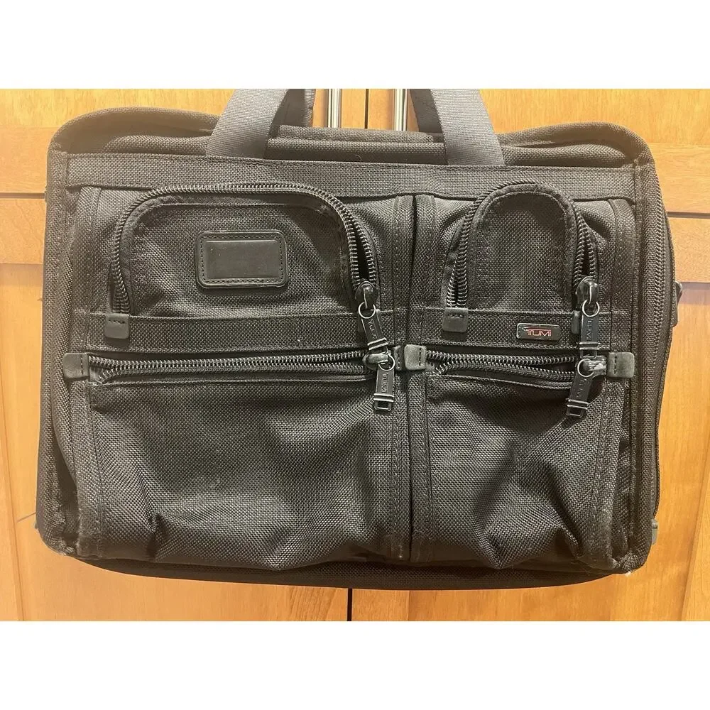 Tumi Alpha 2/3 Expandable Organizer Laptop Briefcase FXT Black Ballistic Nylon
